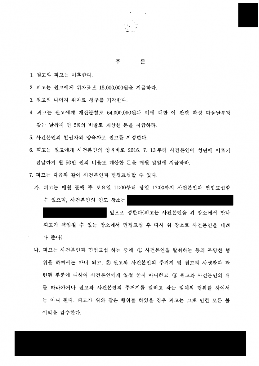 폭력 문제로 이혼·위자료·아파트 이전을 청구당했을 때 — 위자료 70% 감액, 아파트 대신 현금 분할 — 결과 문서(개인정보 가림)