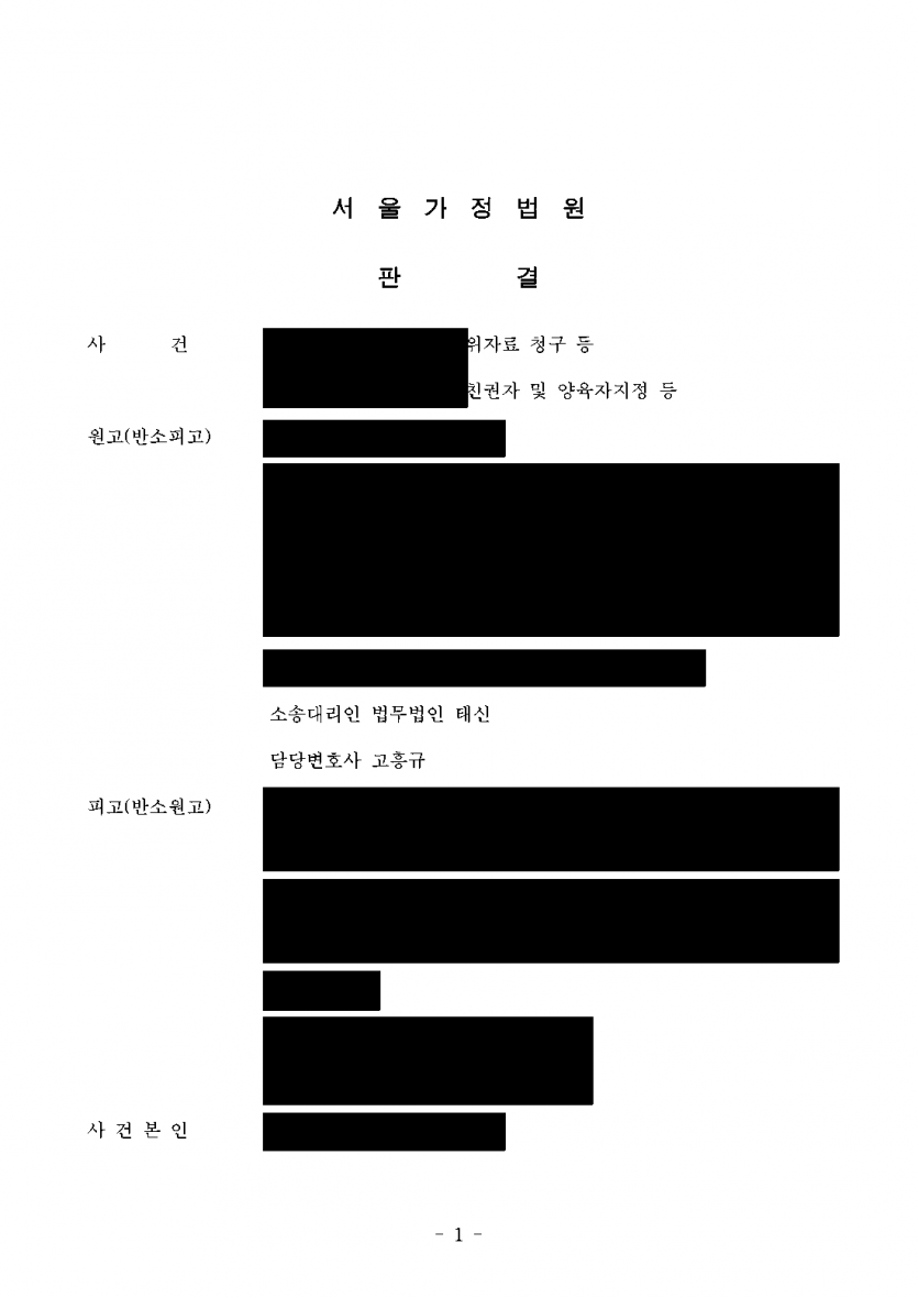 혼인하지 않고 낳은 아이, 생부가 양육권과 아이 인도를 구하며 항소했다면 — 항소심도 어머니 양육권·양육비 유지 — 결과 문서(개인정보 가림)
